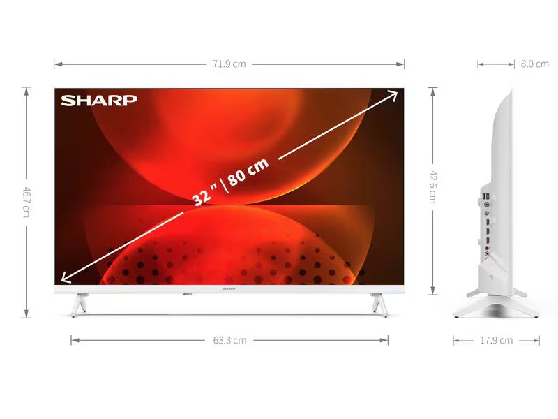 Sharp TV 32FH2EAW 32, 1366 x 768 (WXGA), LED-LCD