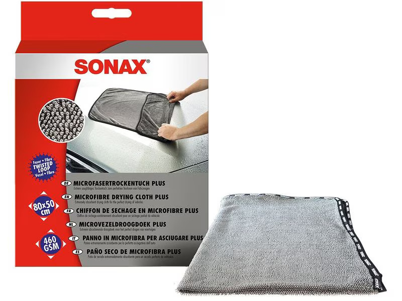 Sonax Microfaser Trocken Tuch Plus, 80 × 50 cm, 1 Tuch