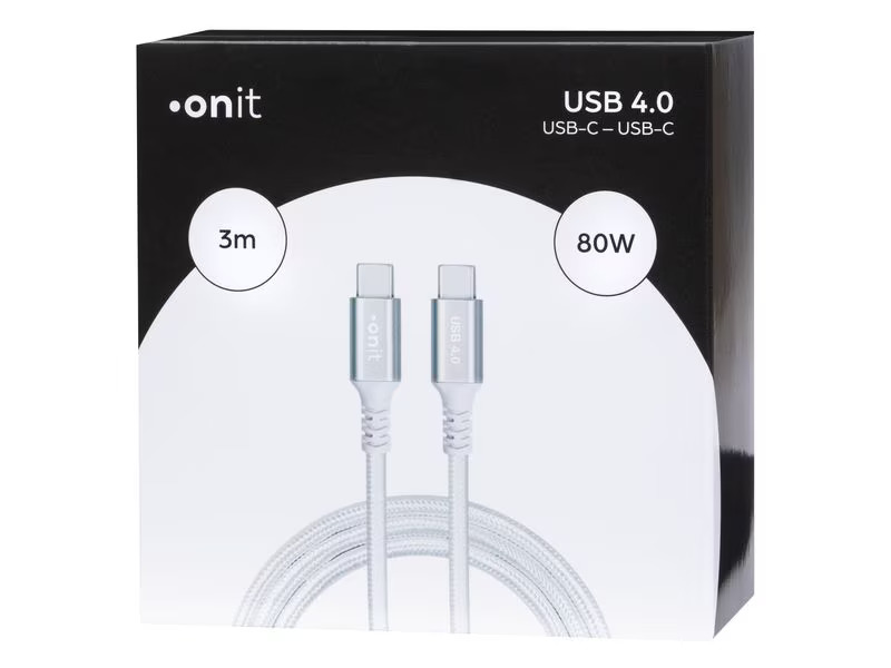 onit USB4-Kabel Pro USB C - USB C 3 m, Weiss