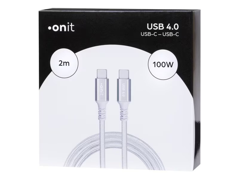 onit USB4-Kabel Pro USB C - USB C 2 m, Weiss