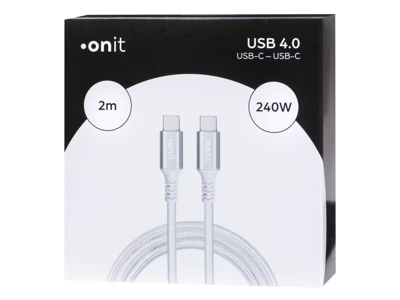 onit USB4-Kabel Premium USB C - USB C 2 m, Weiss