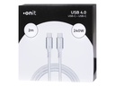 onit USB4-Kabel Premium USB C - USB C 2 m, Weiss