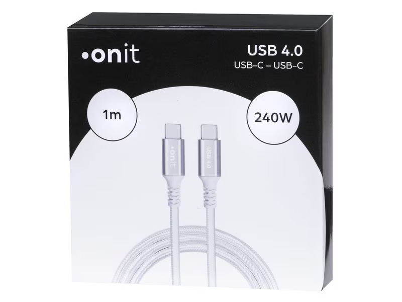 onit USB4-Kabel Premium USB C - USB C 1 m, Weiss