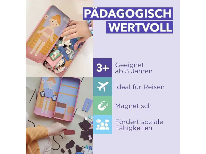 mierEdu Kinderspiel Reise-Magnetspielbox – Krankenschwester