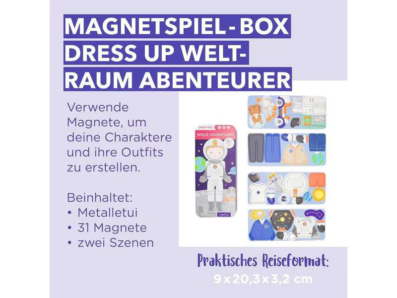 mierEdu Kinderspiel Reise-Magnetspielbox – Astronaut