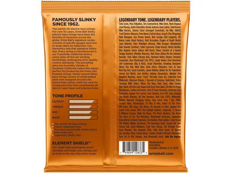 Ernie Ball Basssaiten 2833 Slinky Bass – Hybrid, 45-105