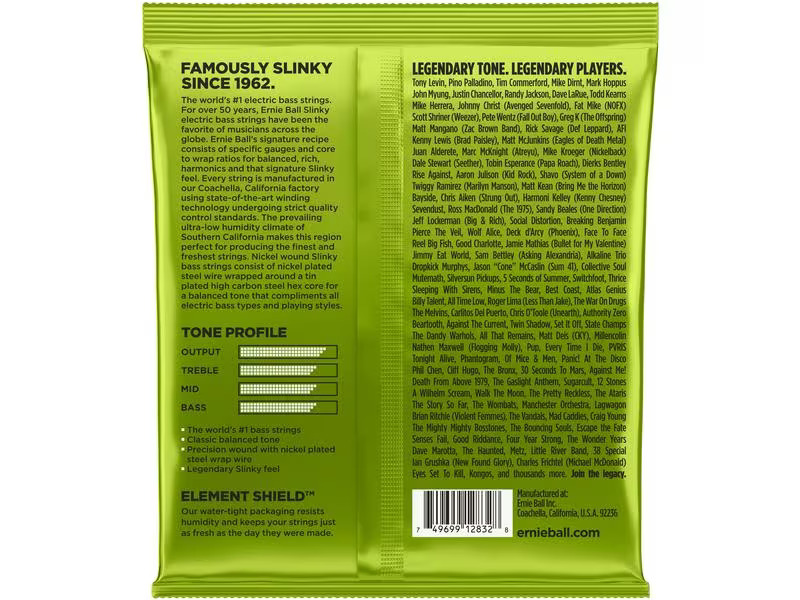 Ernie Ball Basssaiten 2832 Slinky Bass – Regular, 50-105