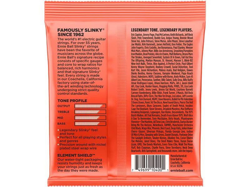 Ernie Ball Gitarrensaiten 2615 Slinky Nickel – STHB 10-62