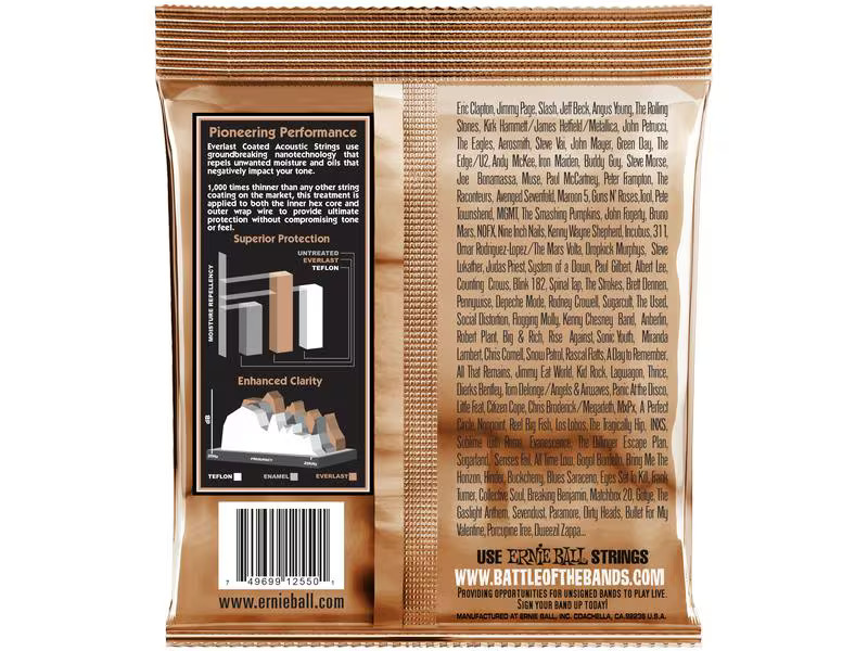 Ernie Ball Gitarrensaiten 2550 Everlast Coated PB – Extra Light 10-50
