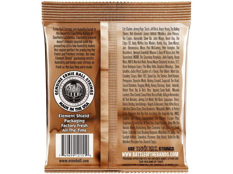 Ernie Ball Gitarrensaiten 2151 Earthwood PB – Rock and Blues 10-52