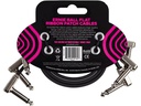 Ernie Ball Patch-Kabel 6222 Flat Ribbon 3er Pack – 0.3 m, Schwarz