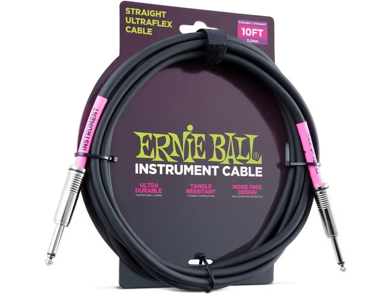 Ernie Ball Instrumentenkabel 6048 – 3.05 m, Schwarz