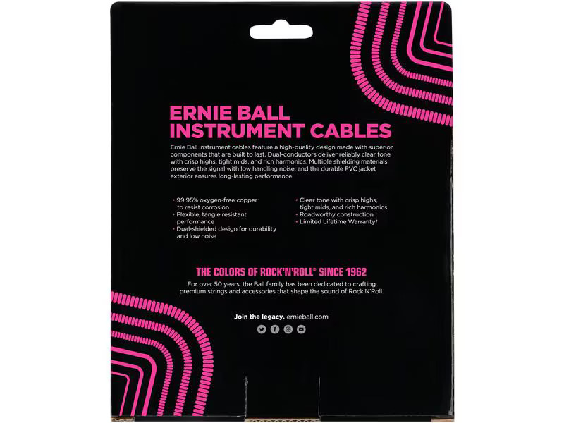 Ernie Ball Instrumentenkabel 6044 – 9.14 m, Schwarz