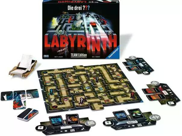 Ravensburger Familienspiel Die drei ??? Labyrinth – Team Edition