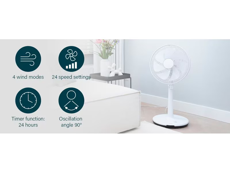 Princess Standventilator Smart DC 40 cm, App-gesteuert, Weiss