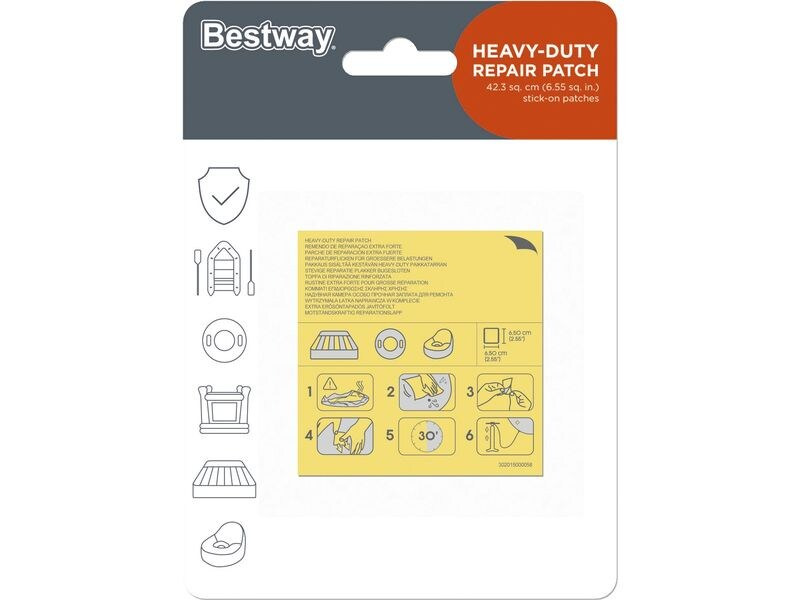 Bestway Strapazierfähiger Reparaturflicken 6.5 x 6.5 cm, 10 Stück