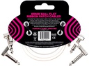 Ernie Ball Patch-Kabel 6386 Flat Ribbon, 3er Pack – 0.3 m, Weiss