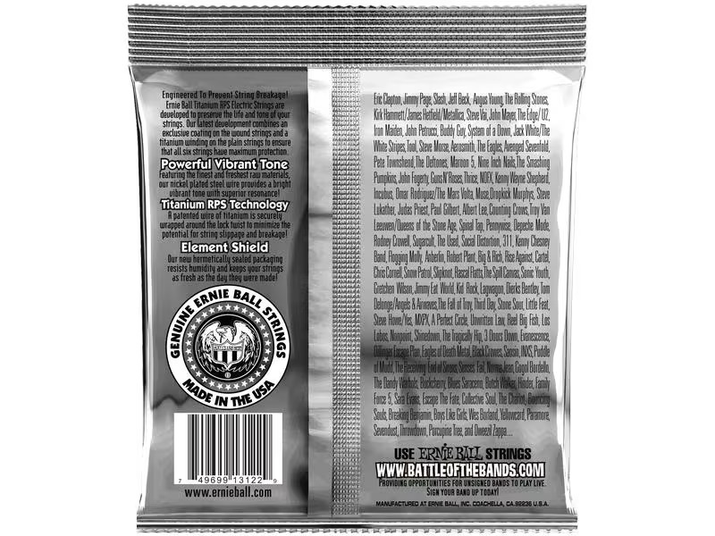 Ernie Ball Gitarrensaiten 3122 Slinky Coated Titanium – Hybrid 09-46