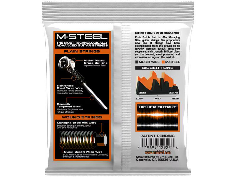 Ernie Ball Gitarrensaiten 2922 Slinky M-Steel – Hybrid 09-46