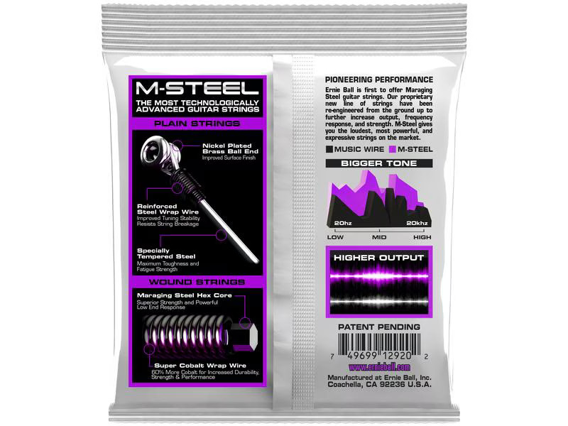 Ernie Ball Gitarrensaiten 2920 Slinky M-Steel – Power 11-48