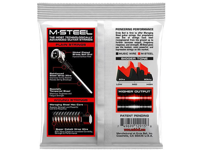 Ernie Ball Gitarrensaiten 2915 Slinky M-Steel – Skinny Top 10-52