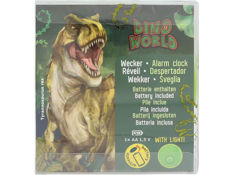 Depesche Klassischer Wecker Dino World Grün