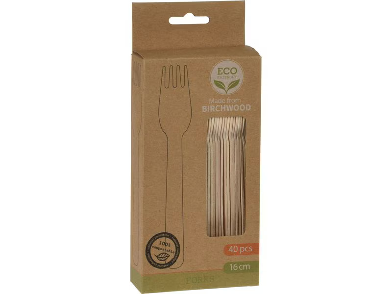 FURBER Einweg-Gabel 40 Stück, Braun