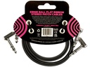 Ernie Ball Patch-Kabel 6406 Flat Ribbon, 2er Pack – 0.61 m, Schwarz