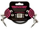Ernie Ball Patch-Kabel 6405 Flat Ribbon, 2er Pack – 0.3 m, Schwarz