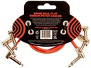 Ernie Ball Patch-Kabel 6403 Flat Ribbon, 3er Pack – 0.3 m, Rot