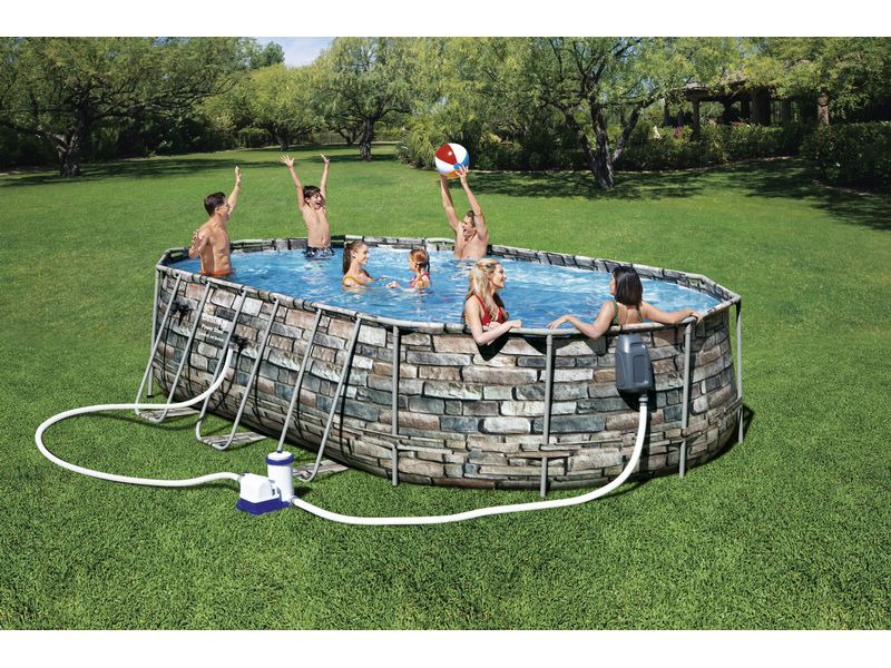 Bestway Pool Power Steel Comfort Jet Series Set 610 x 366 x 122 cm