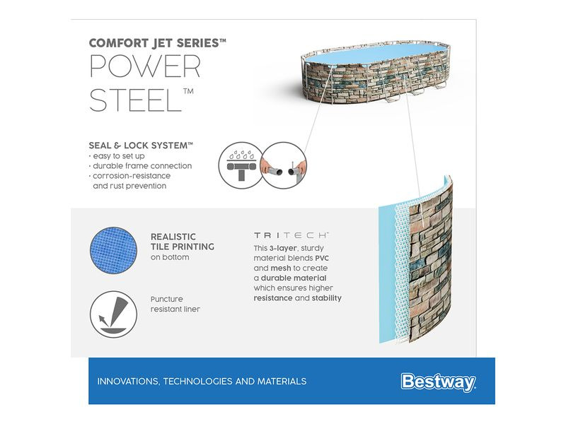 Bestway Pool Power Steel Comfort Jet Series Set 610 x 366 x 122 cm