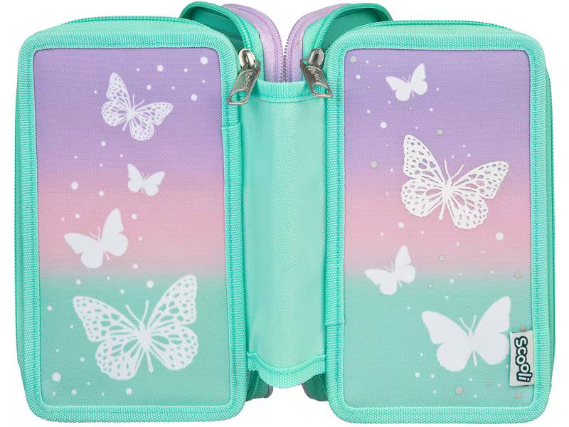 Scooli Etui Trippledecker Schmetterling