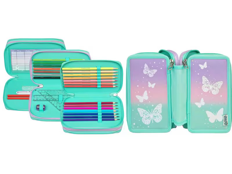 Scooli Etui Trippledecker Schmetterling