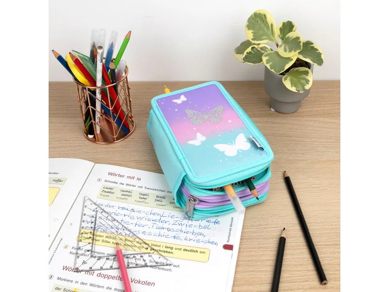 Scooli Etui Trippledecker Schmetterling
