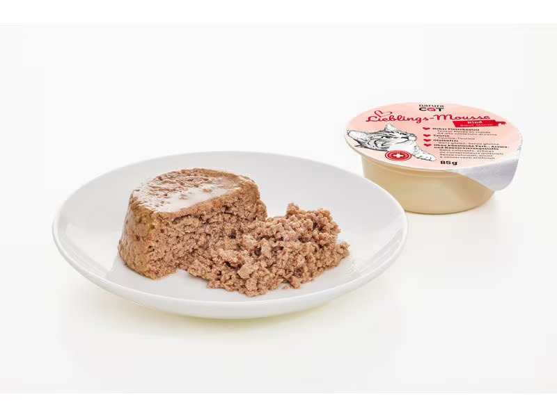 naturaCat Nassfutter Lieblings-Mousse Rind, 12 x 85 g