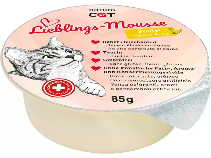 naturaCat Nassfutter Lieblings-Mousse Poulet, 12 x 85 g