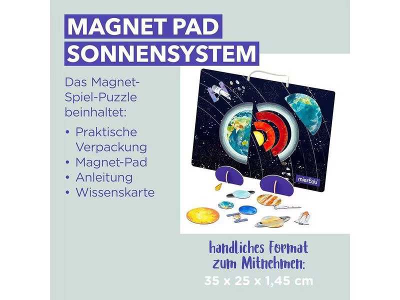 mierEdu Kinderspiel Magnet Pad – Sonnensystem