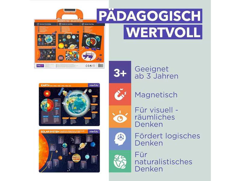 mierEdu Kinderspiel Magnet Pad – Sonnensystem