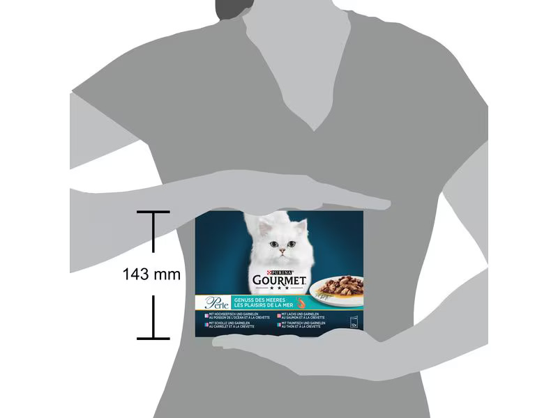 Purina Nassfutter Gourmet Perle Genuss des Meeres Fisch, 12 x 85g