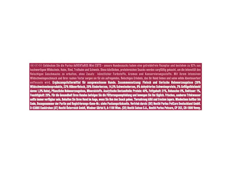 Purina AdVENTuROS Leckerli Mini Cuts Eber, 70 g