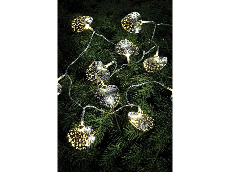 Markslöjd Lichterkette MILLA Herz 10 LEDs Chrom