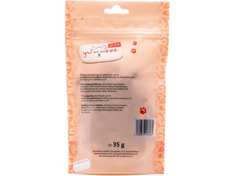 Yummeez Leckerli pure Rinderherzen, 35 g