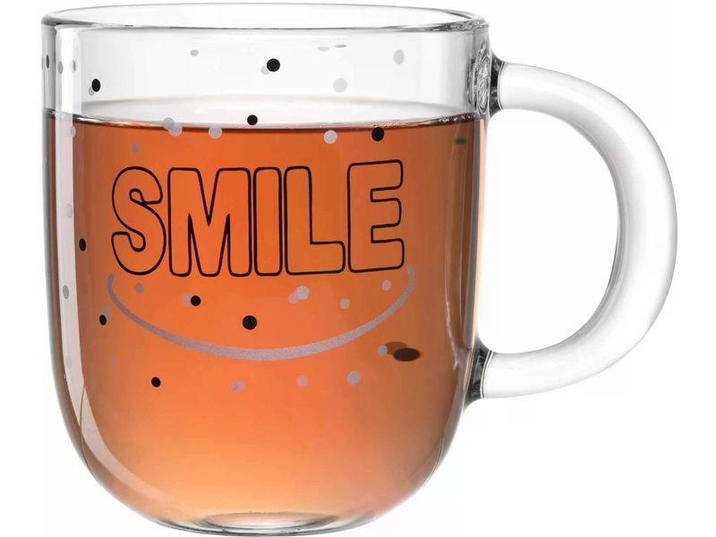 Leonardo Universaltasse Ufficio Smile 400 ml, 4 Stück, Transparent