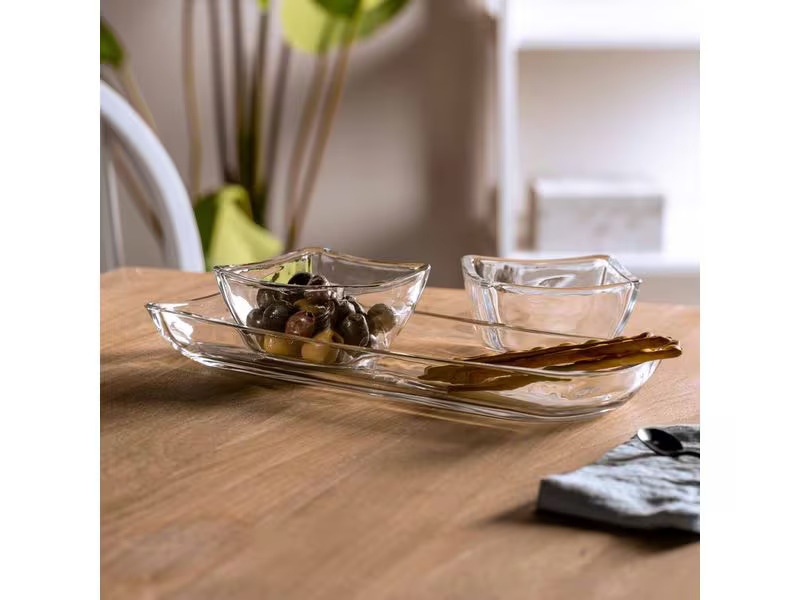 Leonardo Snackschale Piazza 3-teilig, Transparent