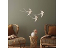 Wallxpert Wanddekoration Schlucken Vogel 42 x 70 cm, Metall