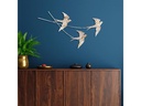 Wallxpert Wanddekoration Schlucken Vogel 42 x 70 cm, Metall