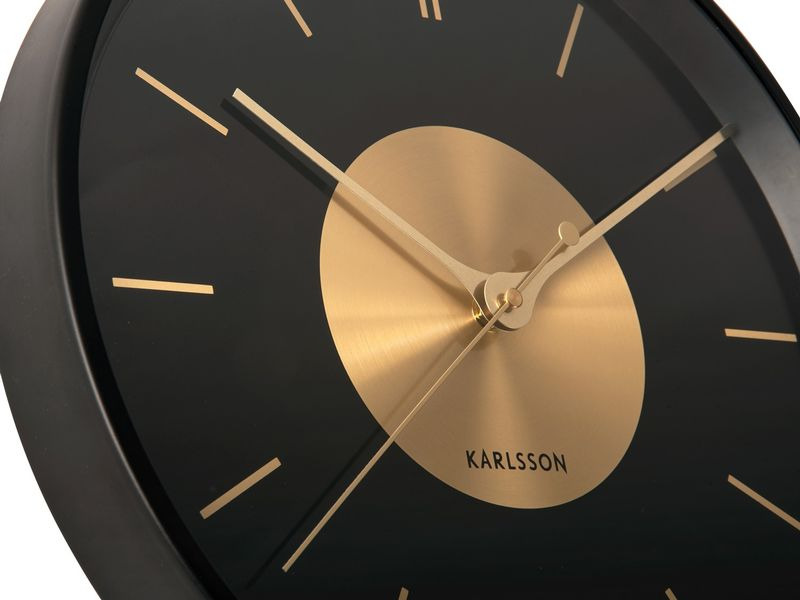 KARLSSON Wanduhr Gold Disc Gold/Schwarz