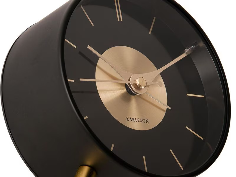 KARLSSON Klassischer Wecker Gold Disc Gold/Schwarz