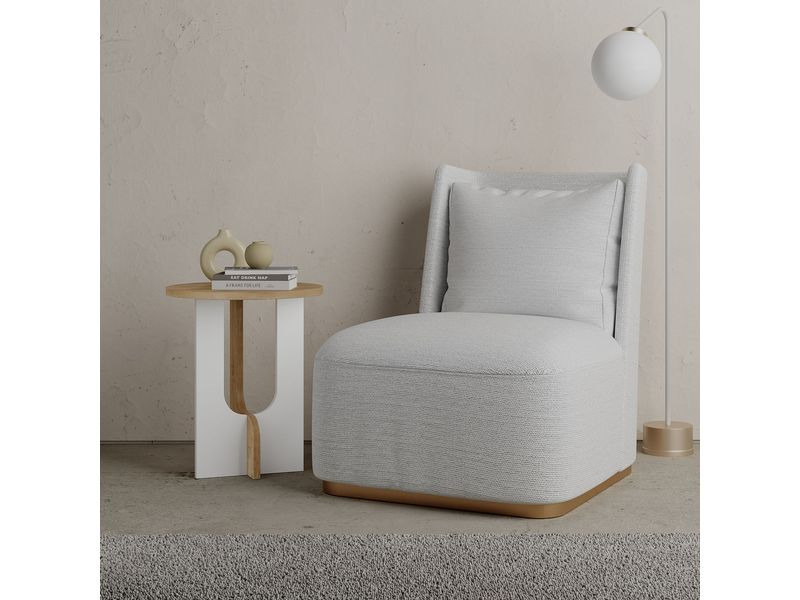Woody Fashion Beistelltisch Luna 40 x 47 x 40 cm, Nature/Weiss